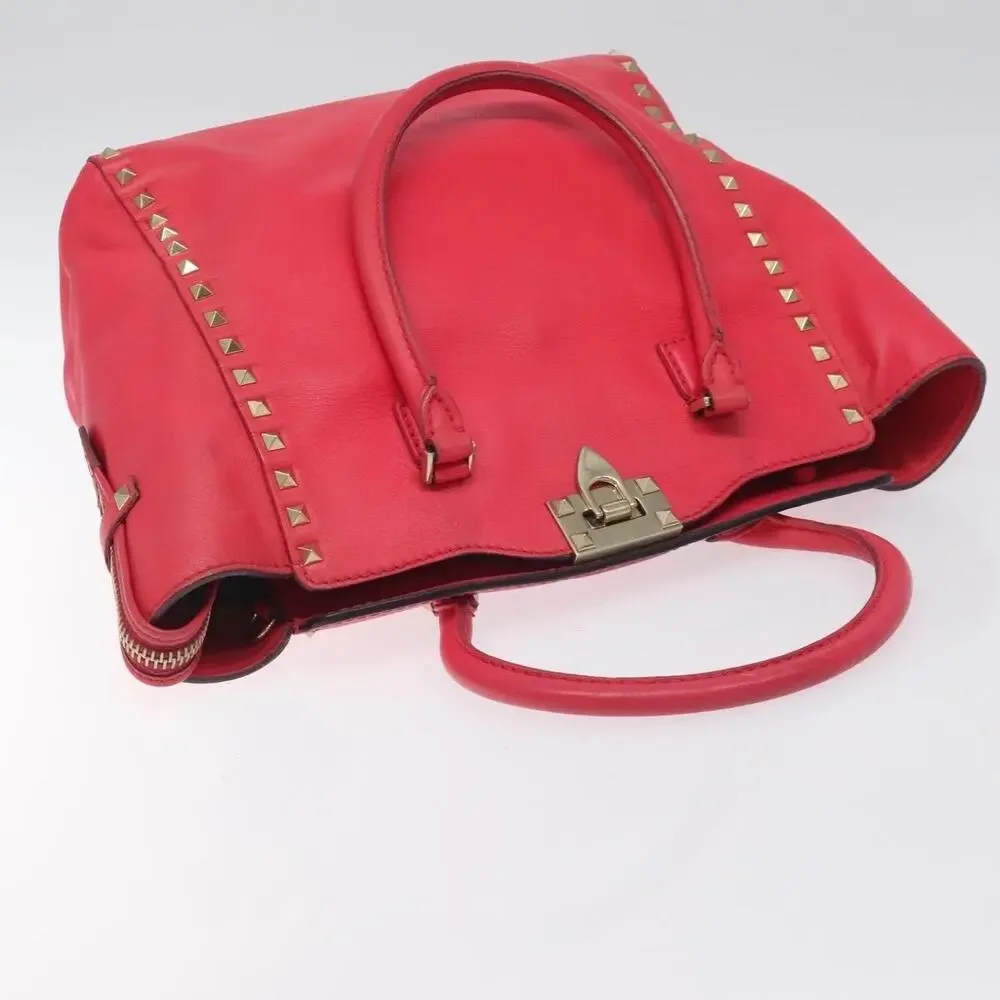Valentino Rockstud Leather Handbag Red
